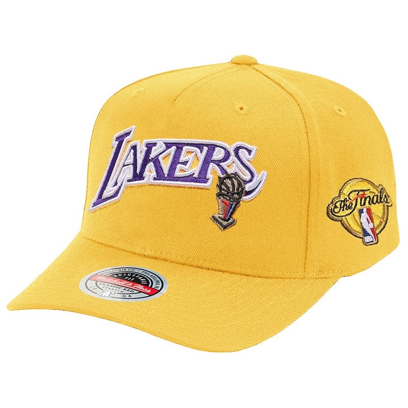 Los Angeles Lakers Mitchell & Ness NBA Finals Patch Classic Red Snapback Hat – Yellow