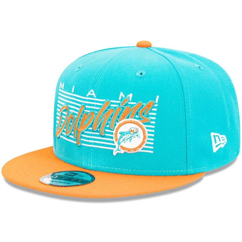 Miami Dolphins New Era NFL Script Block 9FIFTY Snapback Hat – Aqua