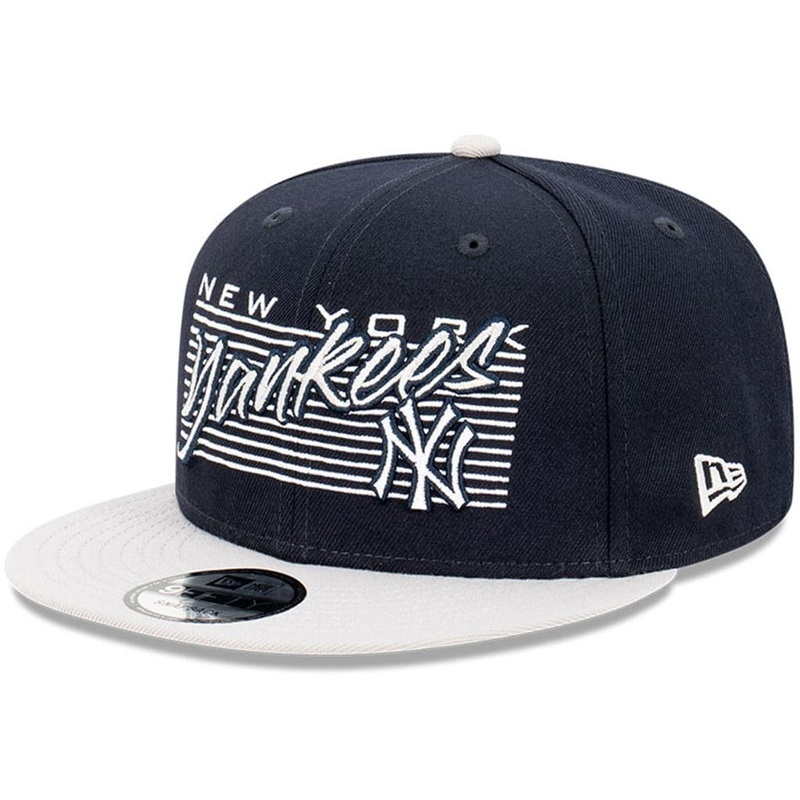 New York Yankees New Era MLB Script Block 9FIFTY Snapback Hat – Navy