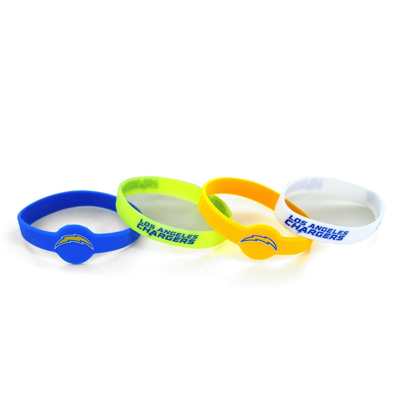 NFL Los Angeles Chargers Aminco 4-Pack Silicone Bracelet Bands