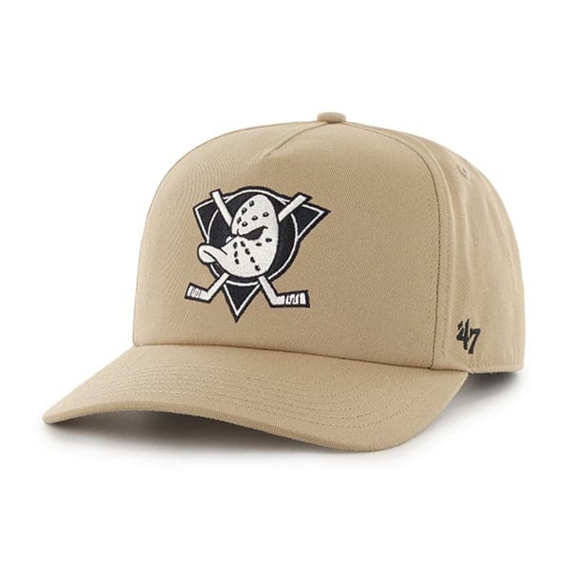 Anaheim Ducks ’47 MLB Nantasket Pre-Curved Snapback Hat – Khaki