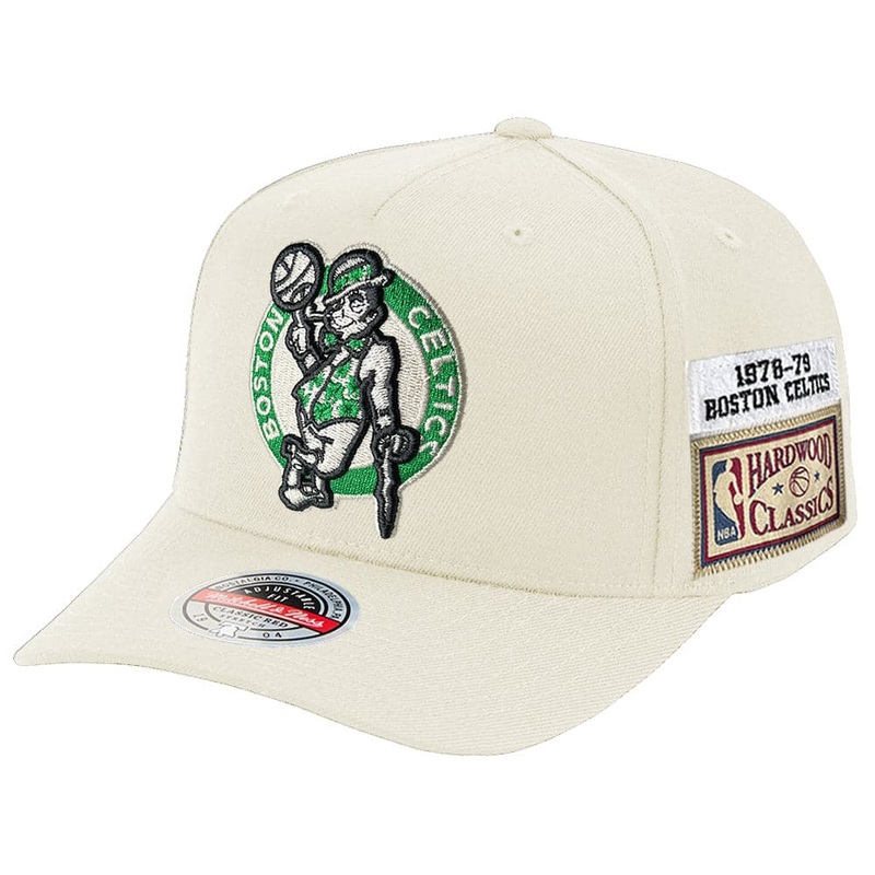 Boston Celtics Mitchell & Ness NBA 78-79 Patch Classic Red Snapback Hat – Vintage White