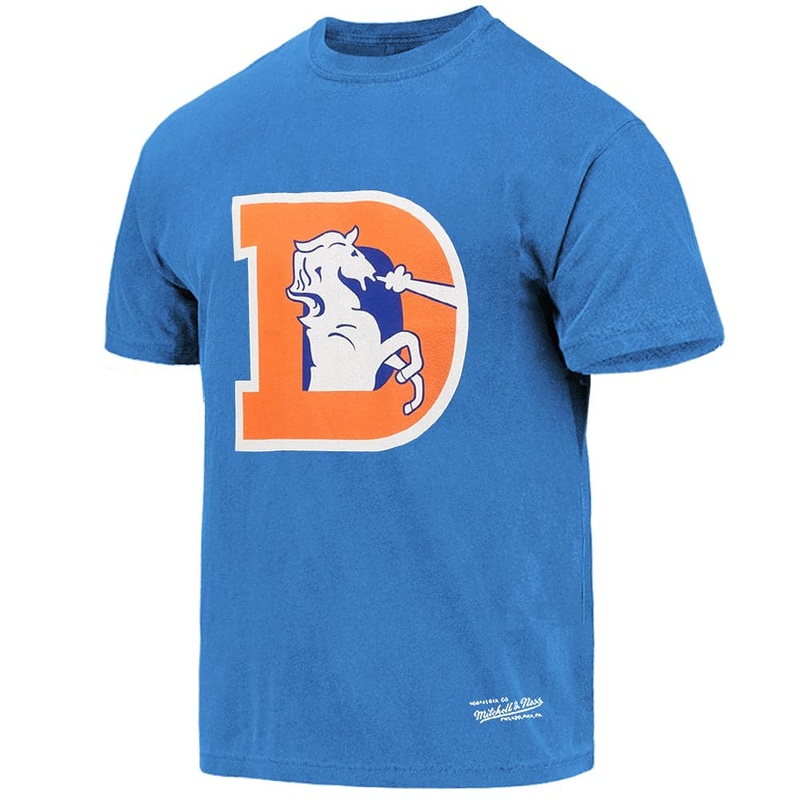 Denver Broncos Mitchell & Ness NFL Throwback Big Logo Vintage T-Shirt – Faded Blue