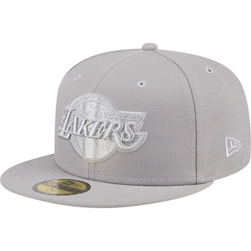 NBA Los Angeles Lakers New Era Gray on Gray 59FIFTY Fitted Hat