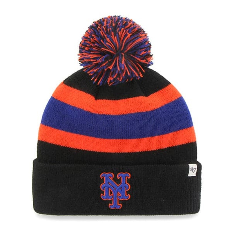 New York Mets ’47 NHL Team Breakaway Knit Beanie – Black