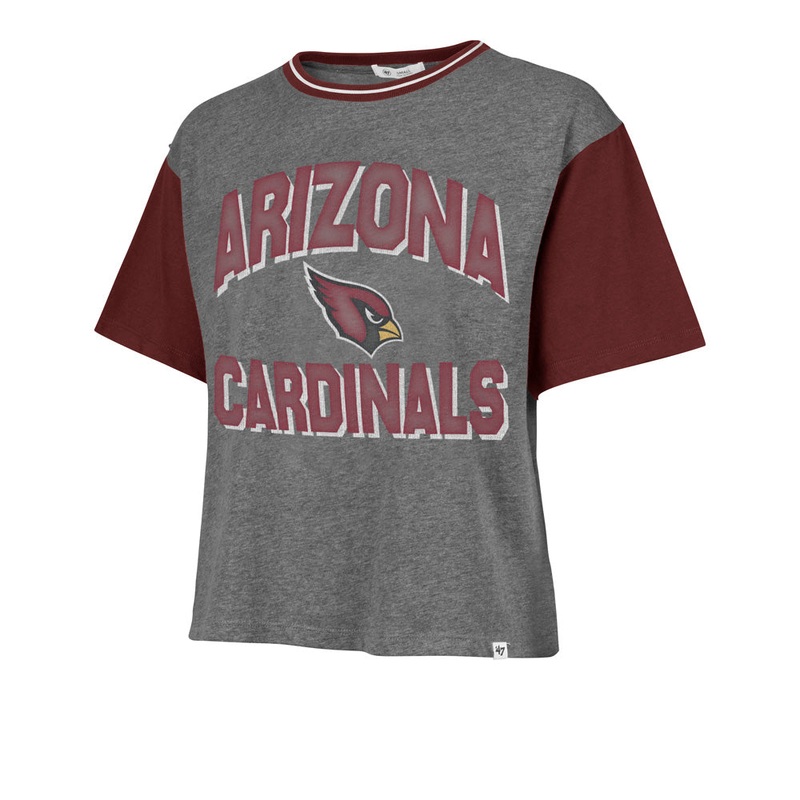 NFL Arizona Cardinals Women’s ’47 Clubhouse Ziggy Crop T-Shirt – Gray
