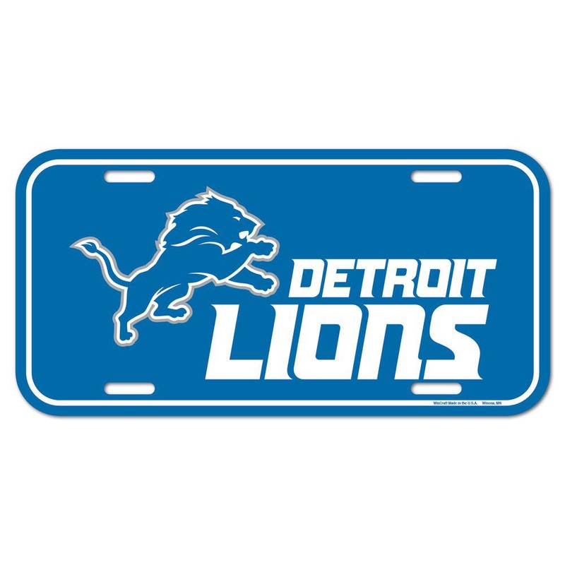 NFL Detroit Lions WinCraft Logo Plastic License Plate