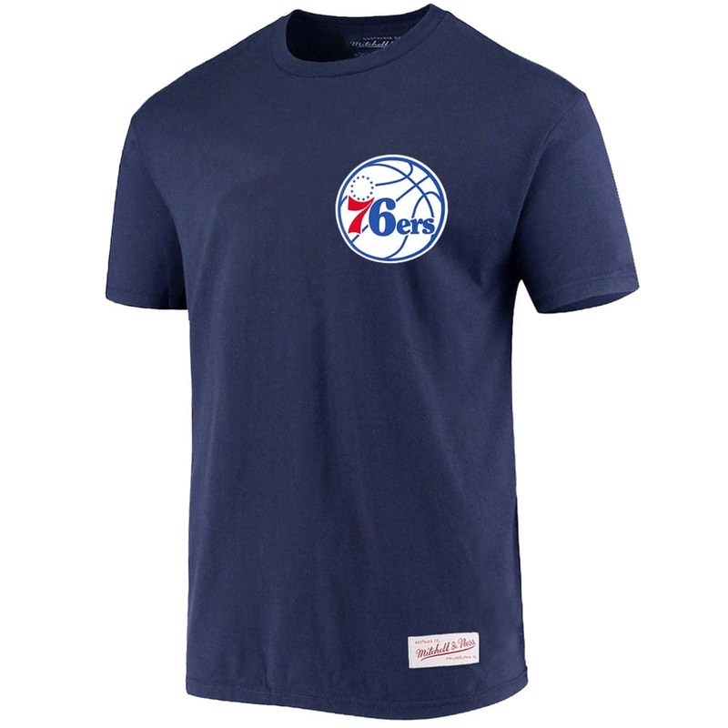 Philadelphia 76ers Mitchell & Ness NBA Retro Repeat T-Shirt – Navy