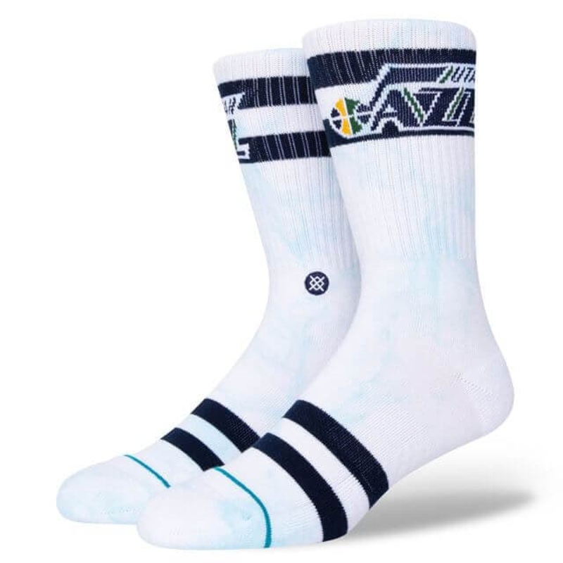 Utah Jazz Stance NBA Team Dyed Crew Socks – White
