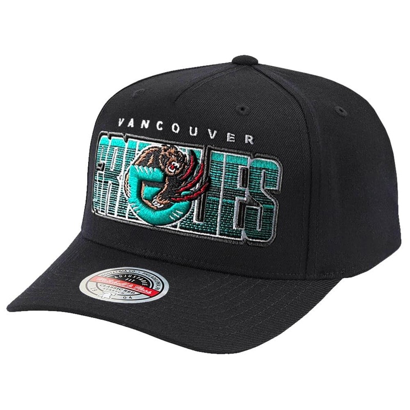 Memphis Grizzlies Mitchell & Ness NBA Linear Classic Red Snapback Hat – Black