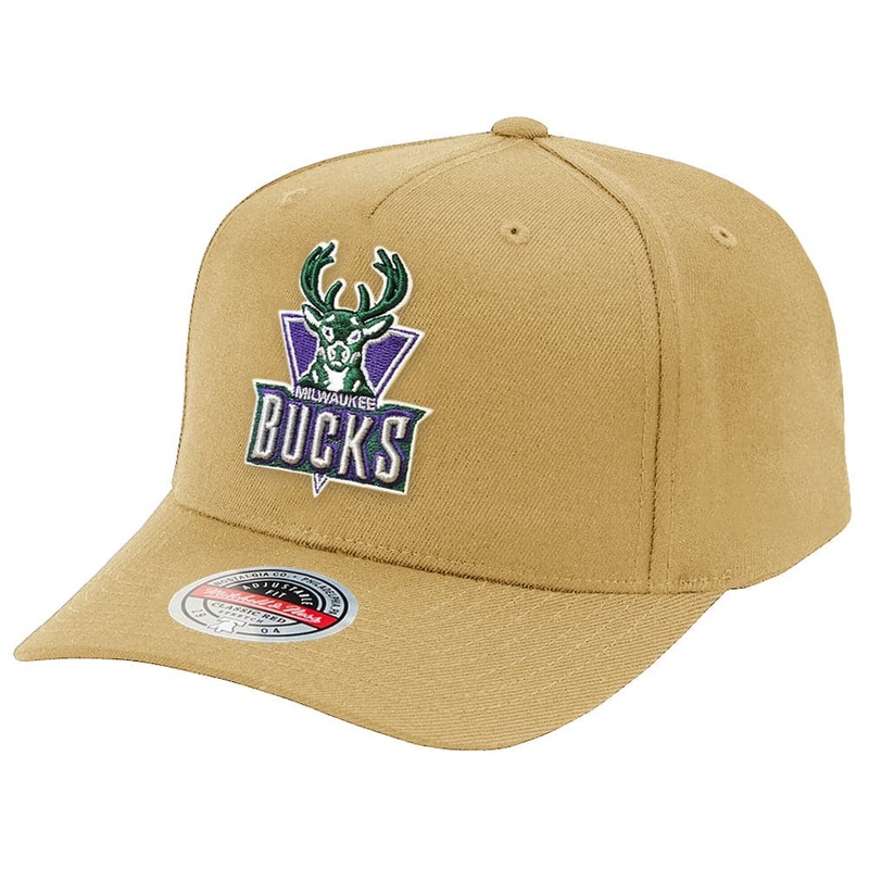 Milwaukee Bucks Mitchell & Ness NBA HWC Classic Red Snapback Hat – Camel