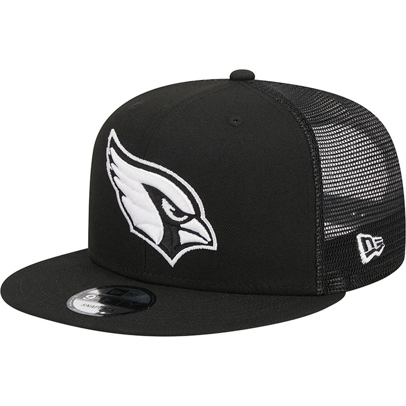 NFL Arizona Cardinals New Era Black & White Trucker 9FIFTY Snapback Hat – Black