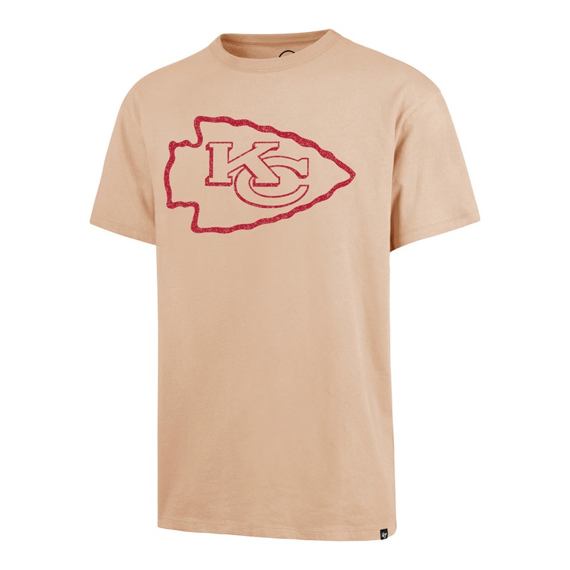 NFL Kansas City Chiefs ’47 Dusted Imprint River T-Shirt – Khaki