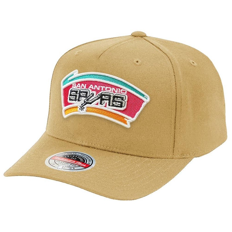 San Antonio Spurs Mitchell & Ness NBA HWC Classic Red Snapback Hat – Camel