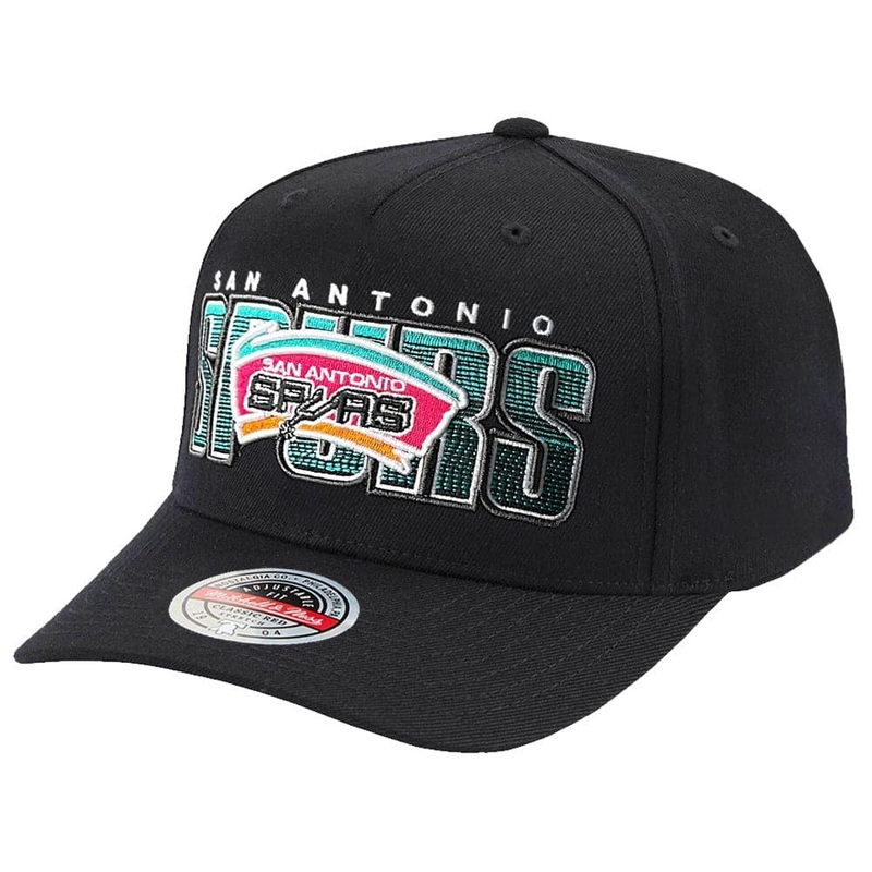 San Antonio Spurs Mitchell & Ness NBA Linear Classic Red Snapback Hat – Black