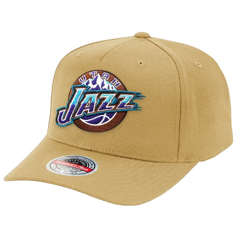 Utah Jazz Mitchell & Ness NBA HWC Classic Red Snapback Hat – Camel