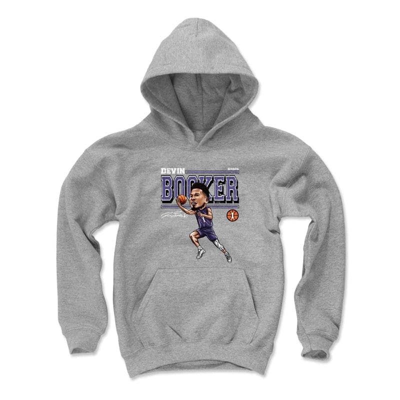 Youths Devin Booker Phoenix Suns 500 Level NBA Cartoon Hoodie Jumper – Grey