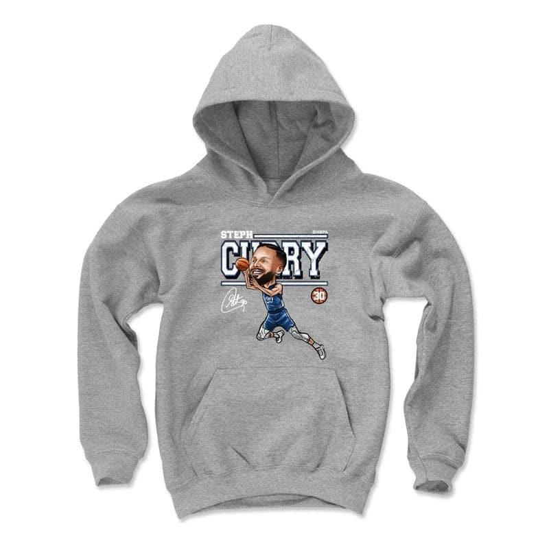 Youths Steph Curry Golden State Warriors 500 Level NBA Cartoon Hoodie Jumper – Grey