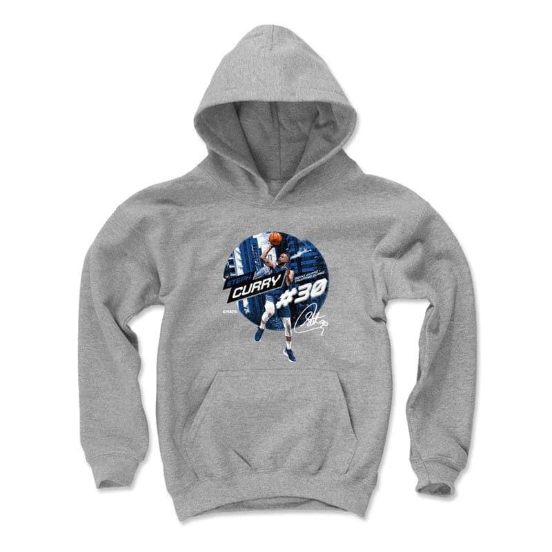 Youths Steph Curry Golden State Warriors 500 Level NBA Emblem Hoodie Jumper – Grey