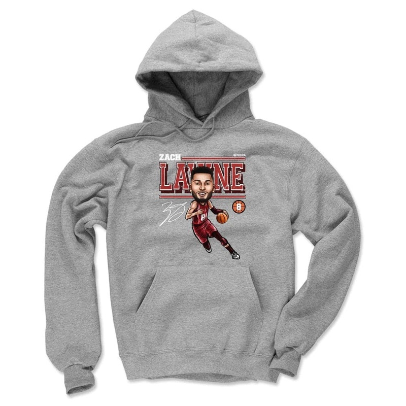 Zach LaVine Chicago Bulls 500 Level NBA Cartoon Hoodie Jumper – Grey