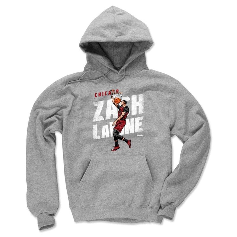 Zach LaVine Chicago Bulls 500 Level NBA Slam Hoodie Jumper – Grey