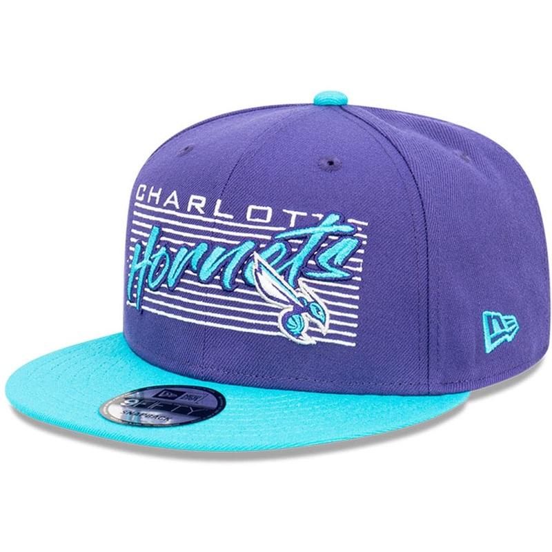 Charlotte Hornets New Era NBA Retro Script 9FIFTY Snapback Hat – Purple