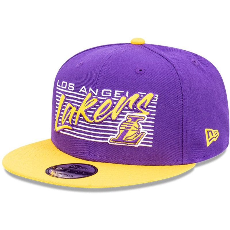 Los Angeles Lakers New Era NBA Retro Script 9FIFTY Snapback Hat – Purple