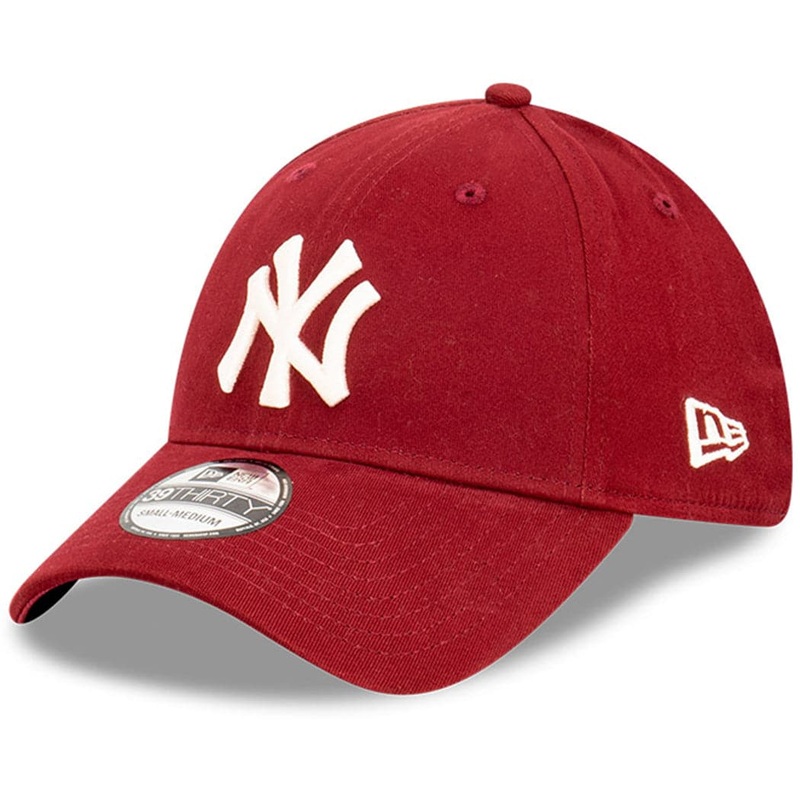 New York Yankees New Era MLB Ivory Logo 39THIRTY Stretch Fit Curve Hat – Cardinal