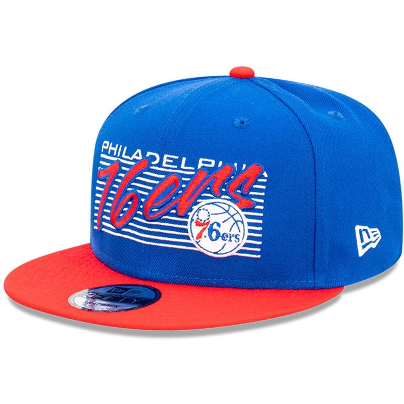 Philadelphia 76ers New Era NBA Retro Script 9FIFTY Snapback Hat – Blue