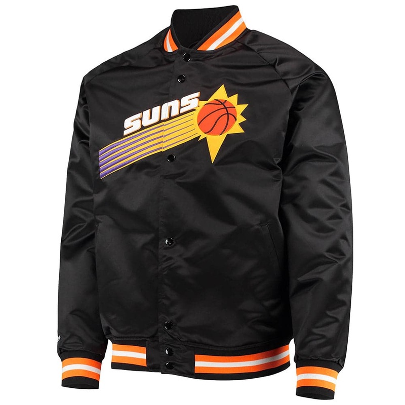Phoenix Suns Mitchell & Ness NBA Lightweight HWC Satin Jacket – Black