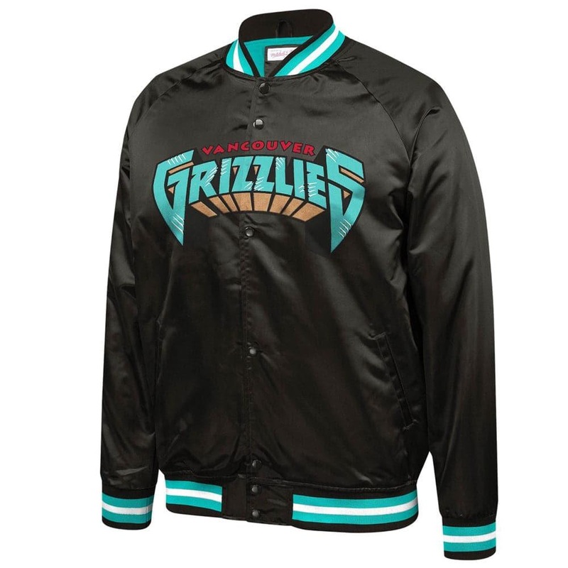 Memphis Grizzlies Mitchell & Ness NBA Lightweight HWC Satin Jacket – Black