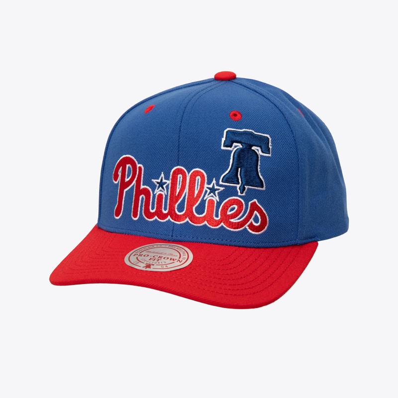 MLB Philadelphia Phillies Mitchell & Ness Cooperstown All In 2.0 Pro Snapback Hat – Blue