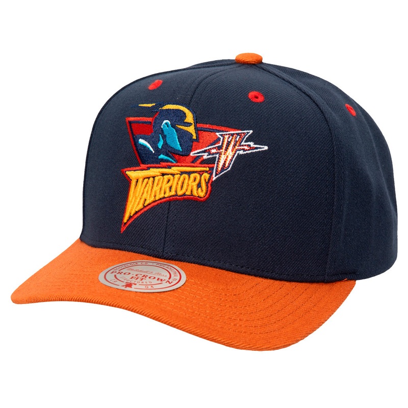 NBA Golden State Warriors Mitchell & Ness Cooperstown All In 2.0 Pro Snapback Hat – Navy