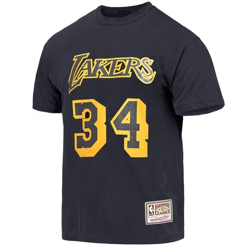Shaquille O’Neal Los Angeles Lakers Mitchell & Ness NBA Name Number Vintage T-Shirt – Black