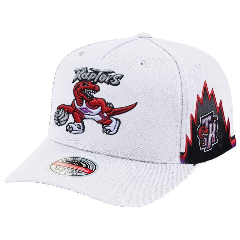 Toronto Raptors Mitchell & Ness NBA Short Hook Classic Red Snapback Hat – White