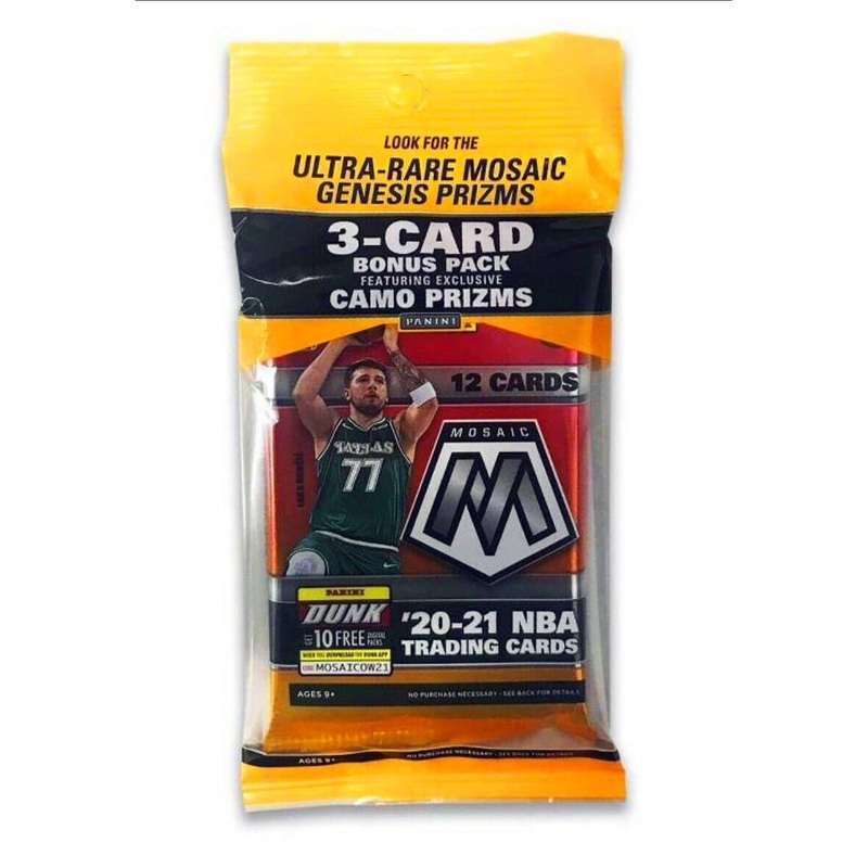 2020-21 Panini NBA Mosaic Basketball Hobby Cello Value Fat Pack – 15 Cards