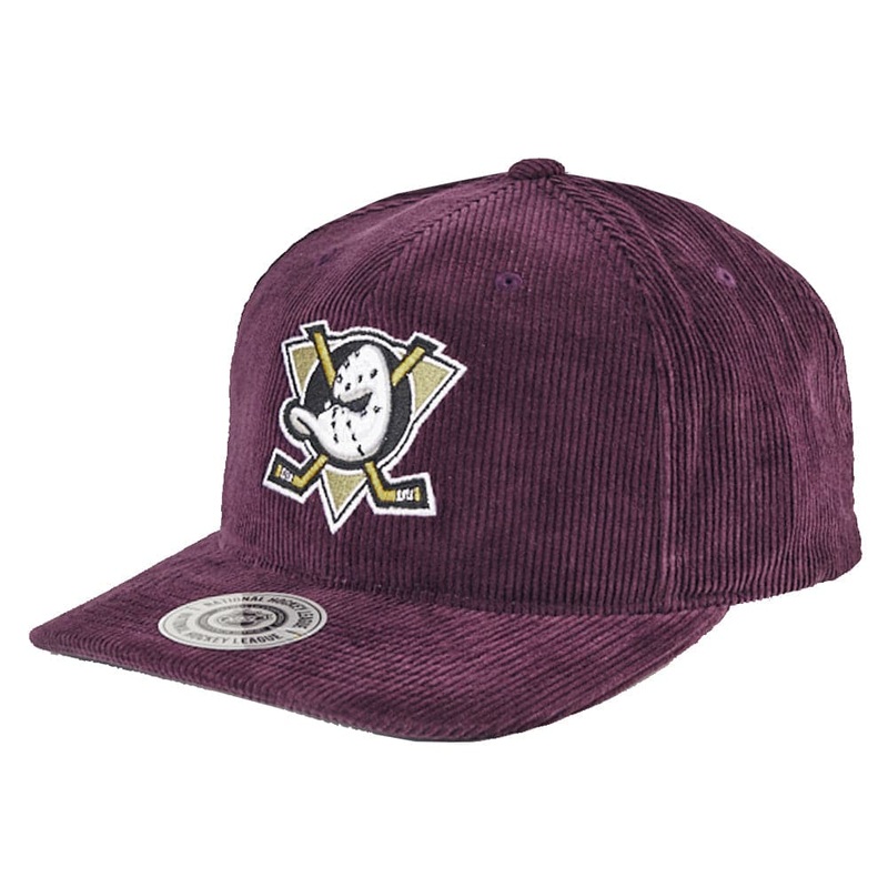 Anaheim Mighty Ducks NHL Team Corduroy Deadstock Snapback Hat – Purple