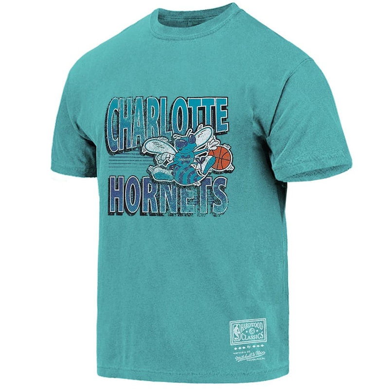 Charlotte Hornets Mitchell & Ness NBA Incline Stack Vintage T-Shirt – Faded Aqua