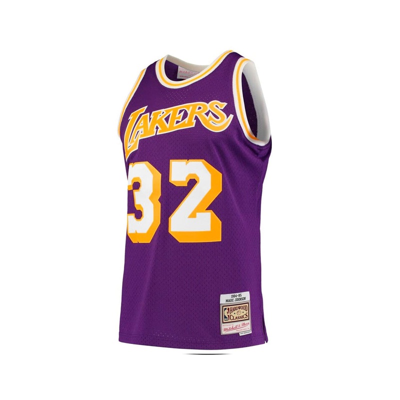 Magic Johnson Los Angeles Lakers Mitchell & Ness NBA 84-85 Swingman Jersey – Purple