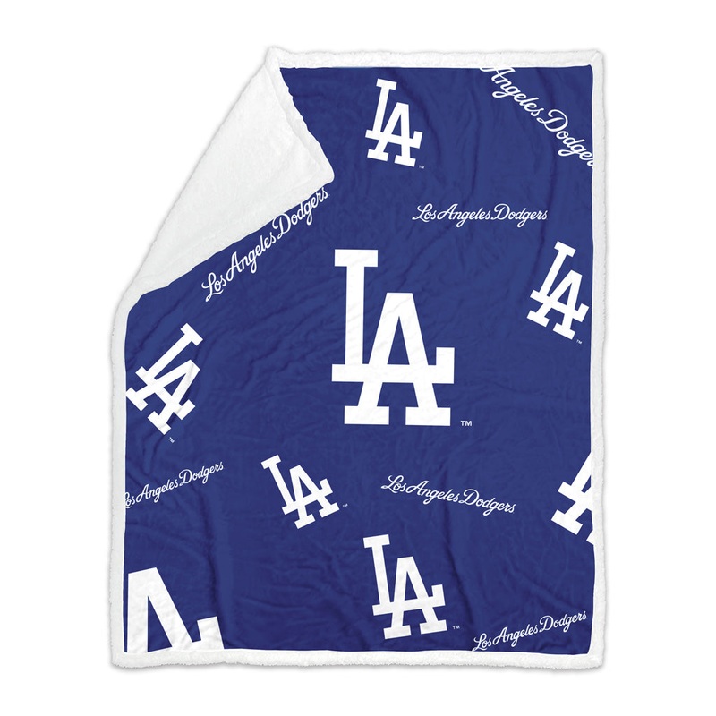 MLB Los Angeles Dodgers Logo Brands 50×60 Sherpa