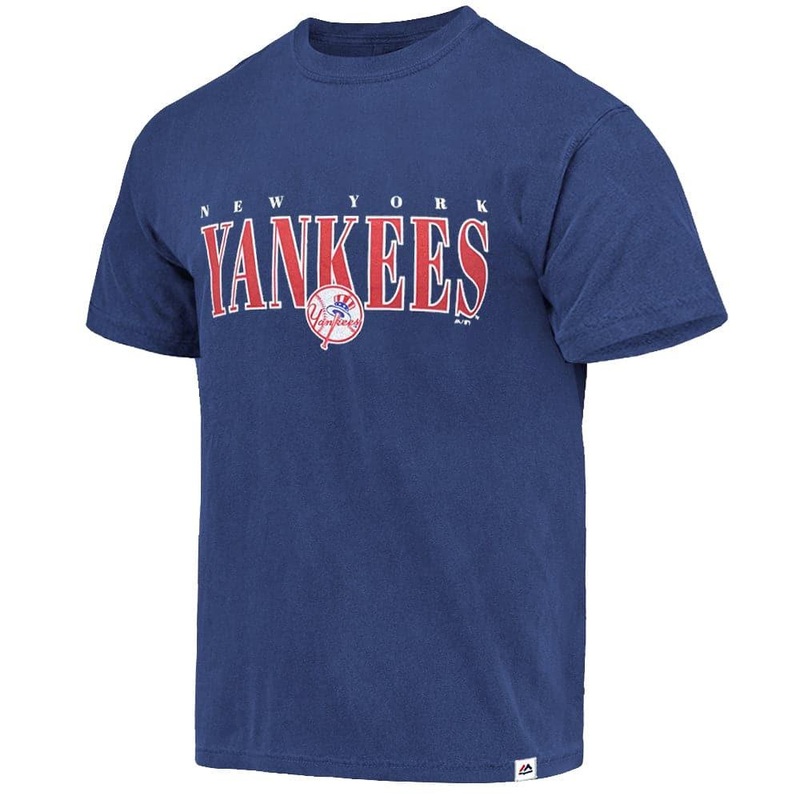 New York Yankees Majestic MLB Linear Vintage T-Shirt – Faded Navy