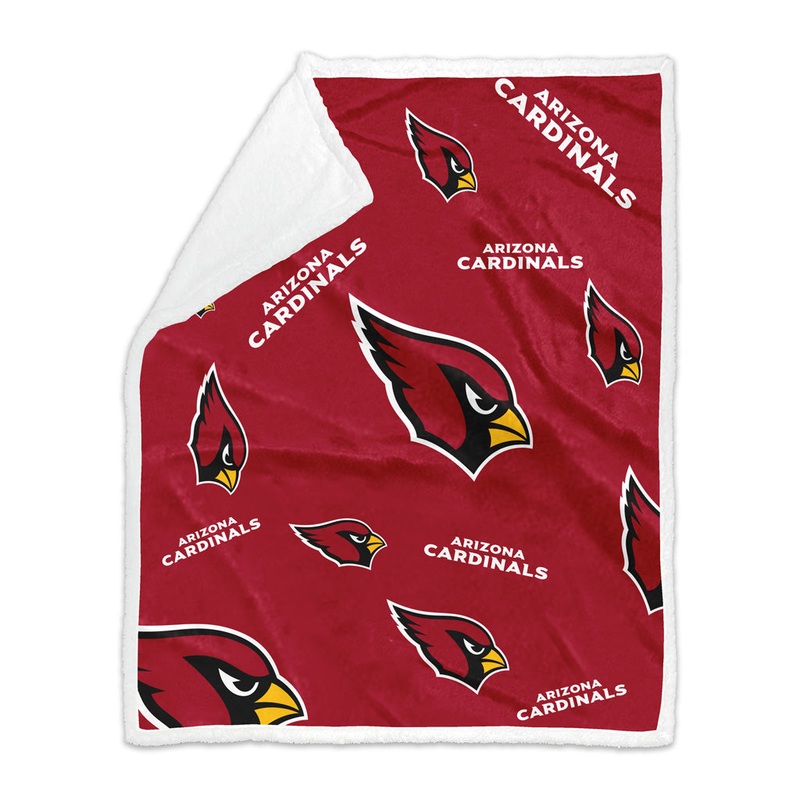 NFL Arizona Cardinals Logo Brands 50×60 Sherpa
