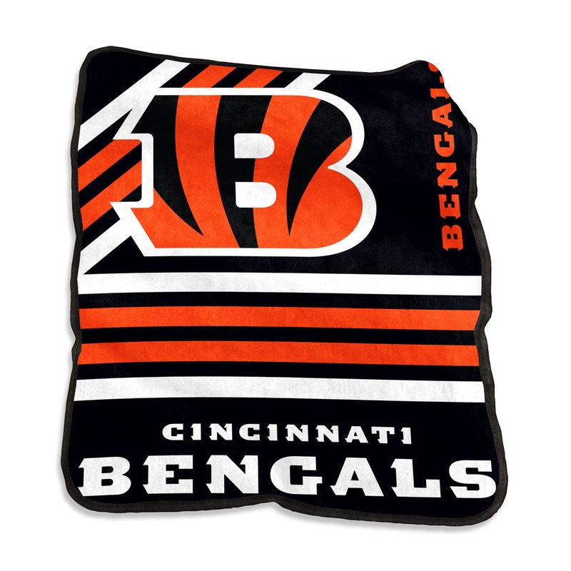 NFL Cincinnati Bengals Logo Brands 50×60 Raschel Blanket