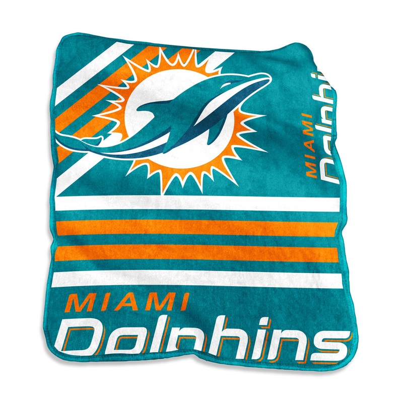NFL Miami Dolphins Logo Brands 50×60 Raschel Blanket