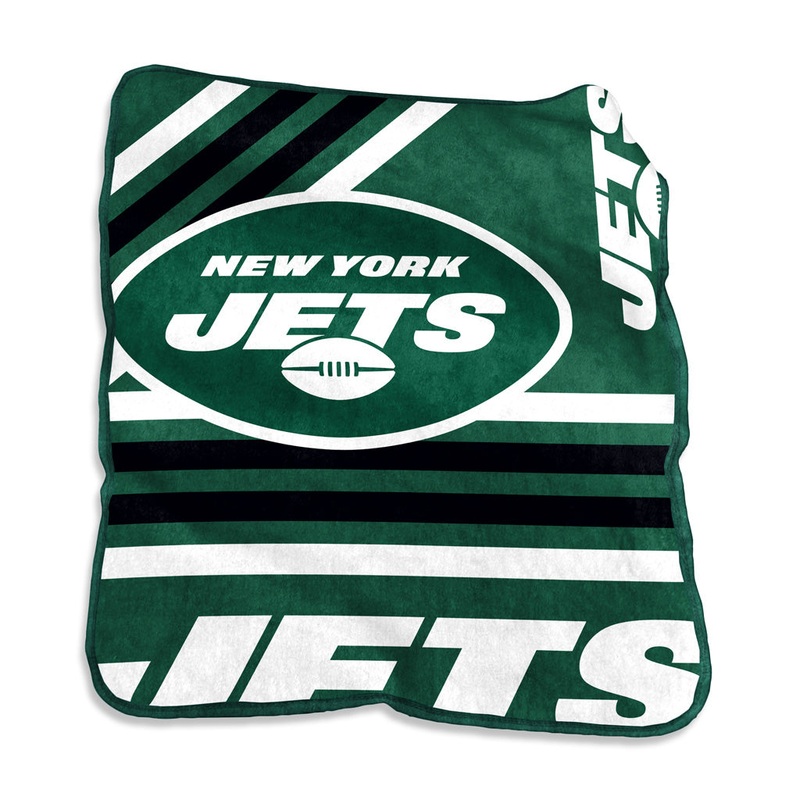 NFL New York Jets Logo Brands 50×60 Raschel Blanket