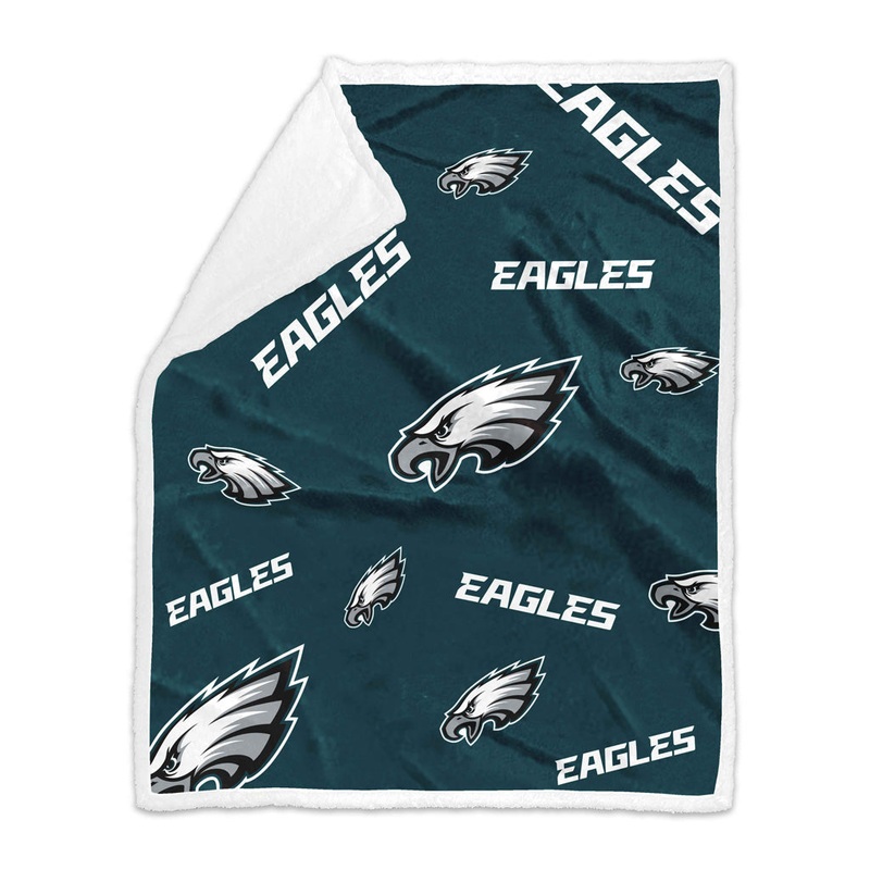 NFL Philadelphia Eagles Logo Brands 50×60 Sherpa