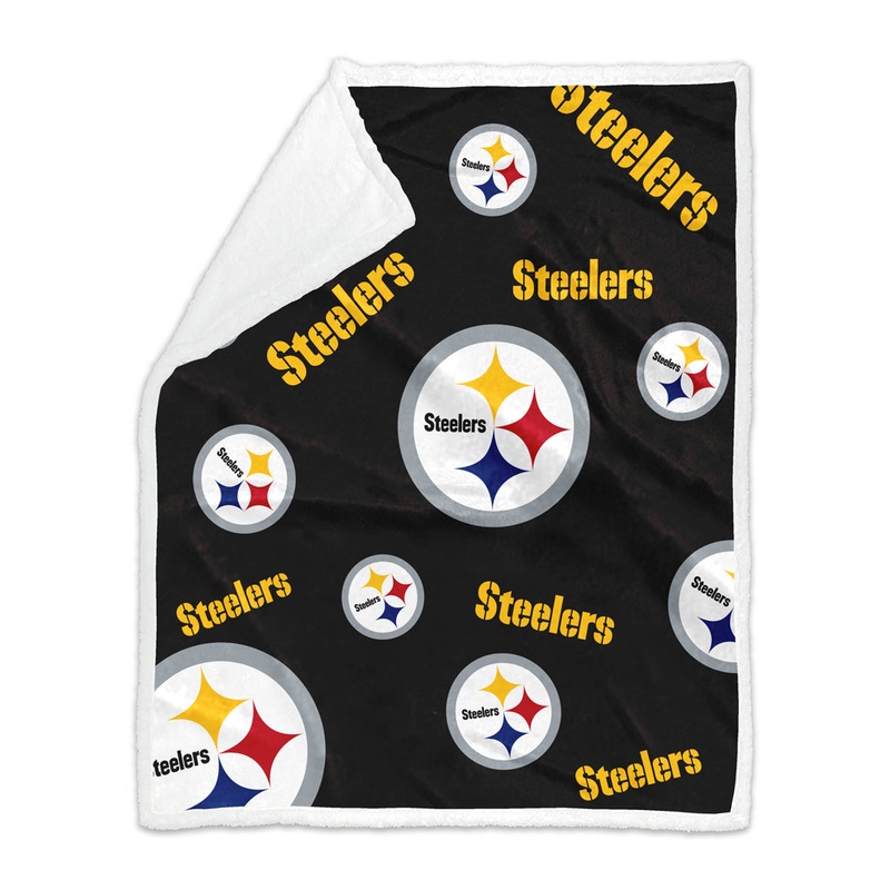 NFL Pittsburgh Steelers Logo Brands 50×60 Sherpa