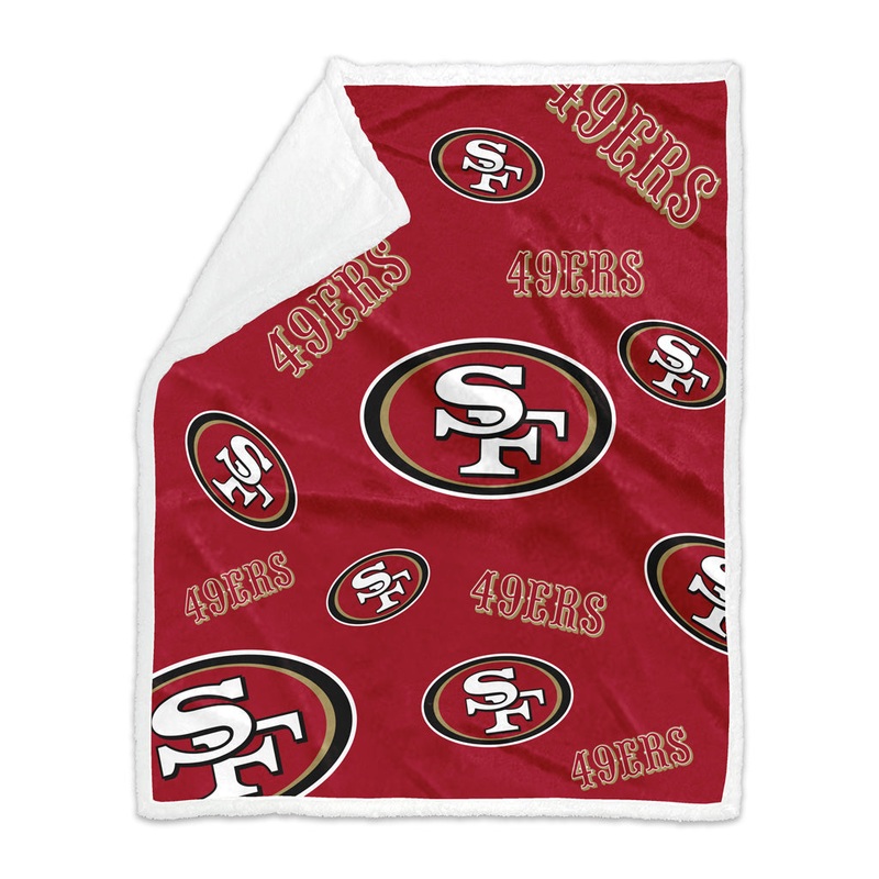 NFL San Francisco 49ers Logo Brands 50×60 Sherpa