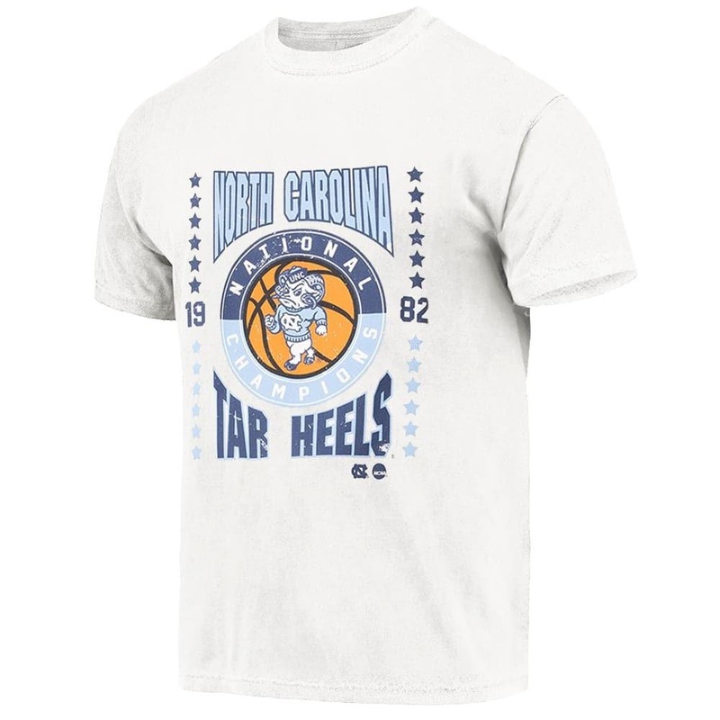 North Carolina Tar Heels Mitchell & Ness NCAA 82 National Champs Vintage T-Shirt – Vintage White