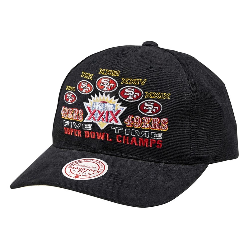 San Francisco 49ers Mitchell & Ness NFL Super Bowl Champs Deadstock Snapback Hat – Black